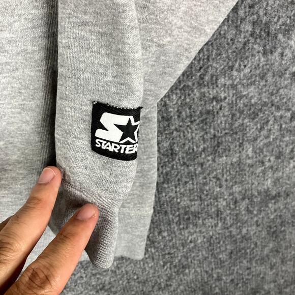 Starter Crewneck Sweatshirt Mens L Gray Plain Pullover Classic Athletic Vintage - Picture 3 of 7